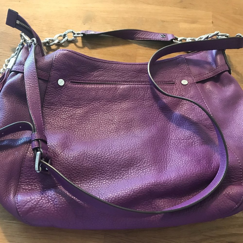 Michael Kors Purple Leather Shoulder Bag - Picture 3 of 7